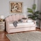 Baxton Studio Timila Modern and Contemporary Light Pink Velvet Fabric Upholstered Full Size Daybed with Trundle 213-11549-ZORO - alternate 1